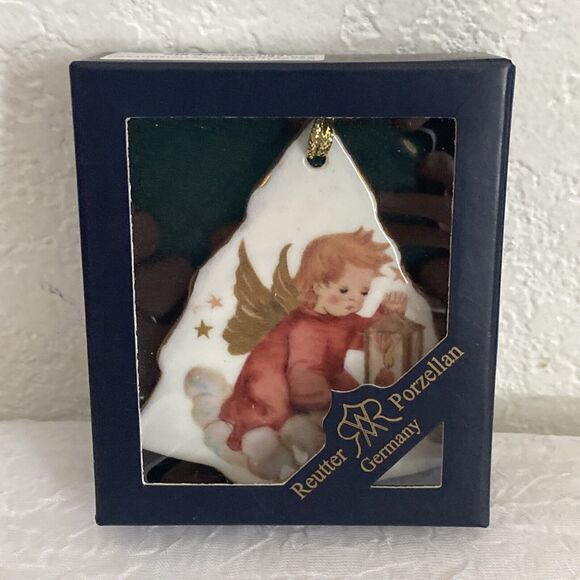 Reutter Christmas Ornament NIB Hummel Angel With Candle Lantern Porcelain Tree - Picture 1 of 6